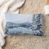 冬のバンフ国立公園 ランバークッション (ブランケット)