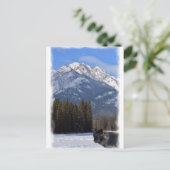 冬のバンフ・ウルフ山カスケード ポストカード (スタンド正面)