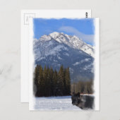 冬のバンフ・ウルフ山カスケード ポストカード (正面/裏面)