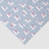 冬のパステル調のラマパターン 薄葉紙 (詳細)