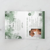 冬のパスポート目的地の結婚式 招待状 (内部)