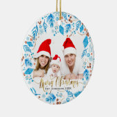 冬のパタエレガントーンカスタムフォトクリスマス セラミックオーナメント (右)