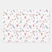 冬のパターンにマッチした3つの名前かわいい19x29 ラッピングペーパーシート (正面3)
