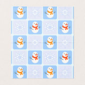 冬のパタ市松模様にン雪だるまと雪の結晶 (内部フラット)