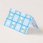 冬のパタ市松模様にン雪だるまと雪の結晶 (裏面)