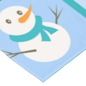 冬のパタ市松模様にン雪だるまと雪の結晶 テーブルクロス (アングル)