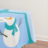 冬のパタ市松模様にン雪だるまと雪の結晶 テーブルクロス (インサイチュ)