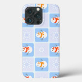 冬のパタ市松模様にン雪だるまと雪の結晶 Case-Mate iPhoneケース (裏面)