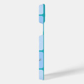 冬のパタ市松模様にン雪だるまと雪の結晶 iPhoneケース (右側面)