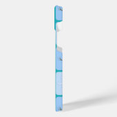 冬のパタ市松模様にン雪だるまと雪の結晶 iPhoneケース (左側面)