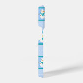 冬のパタ市松模様にン雪だるまと雪の結晶 iPhoneケース (右側面)