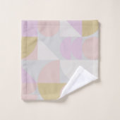 冬のパモダンステルの幾何学模様 バスタオルセット (ウォッシュタオル)