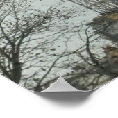 冬のパリスランプポストとエッフェルタワーシーン ポスター (角)