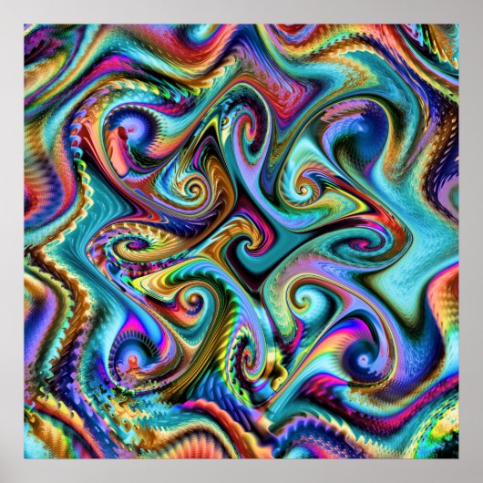 冬のパレットフラクタル ポスター (正面)