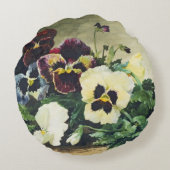 冬のパンジー1884年 ラウンドクッション (裏面)