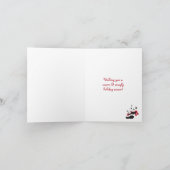 冬のパンダくまの休日のクリスマスカード シーズンカード (内部)