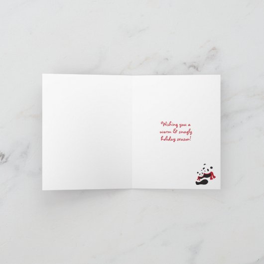 冬のパンダくまの休日のクリスマスカード シーズンカード (内部)