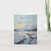 冬のパーソナライズされたクリスマスシーンファミリーレター シーズンカード (正面)