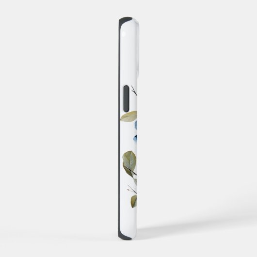 冬のパーソナライズされたフローラ電話ケース iPhone 15ケース (右側面)