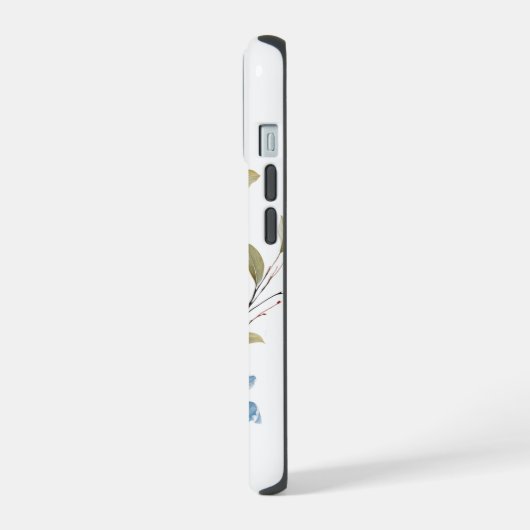 冬のパーソナライズされたフローラ電話ケース iPhone 15ケース (左側面)