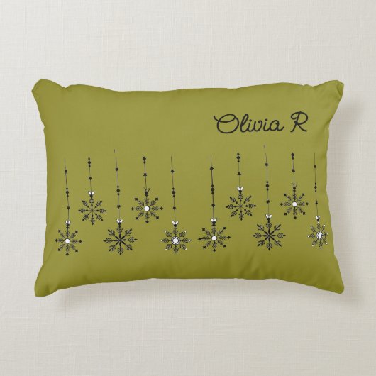 冬のパーソナライズされたワンダーランドアクセント枕 アクセントクッション (正面)