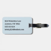 冬のパーソナライズされた両側に服を着たペンギン ラゲッジタグ (裏面横)