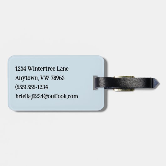 冬のパーソナライズされた両側に服を着たペンギン ラゲッジタグ (裏面横)