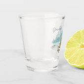 冬のパーソナライズされた森に鹿を置く ショットグラス (左)