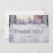 冬のパーソナライズされた赤ちゃんシャワーありがとう サンキューカード (正面)