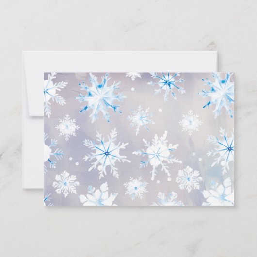 冬のパーソナライズされた赤ちゃんシャワーありがとう サンキューカード (裏面)