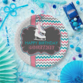 冬のパーソナライズなアイススケートの誕生会 ペーパープレート (パーティー)