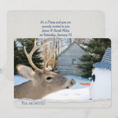 冬のパーティー 招待状 (正面/裏面)