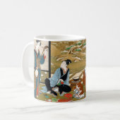 冬のパーティー：歌川豊春木版日本 コーヒーマグカップ (正面左)