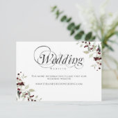 冬のヒイラギの実の結婚式ウェブサイト同梱カード エンクロージャーカード (スタンド正面)