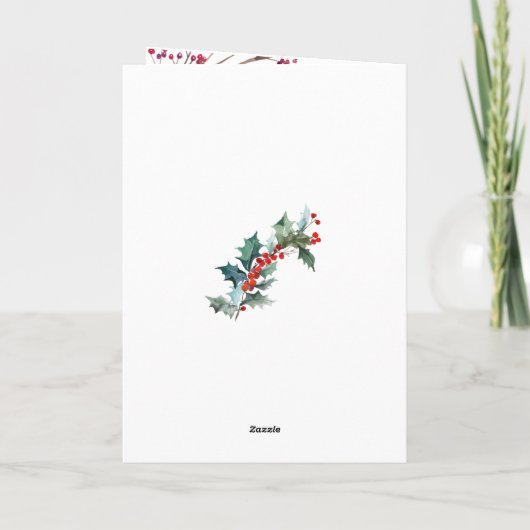 冬のヒイラギレッドロビンマムクリスマス シーズンカード (裏面)