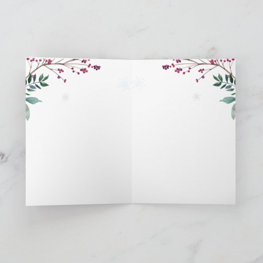 冬のヒイラギレッドロビンマムクリスマス シーズンカード (内部)