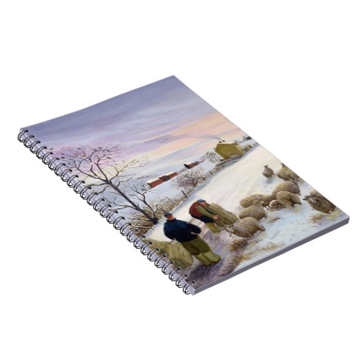 冬のヒツジを食べ物を与えること ノートブック (右側)