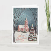 冬のビクトリアンシーンの非フォトクリスマス シーズンカード (正面)