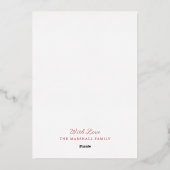 冬のビクトリアンシーンの非フォトクリスマス 箔シーズンカード (裏面)