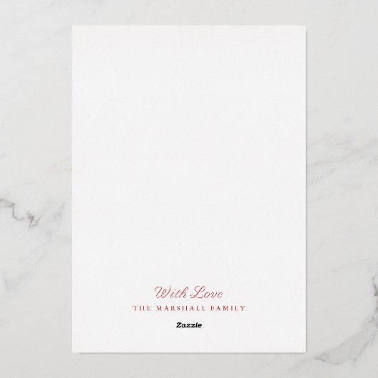 冬のビクトリアンシーンの非フォトクリスマス 箔シーズンカード (裏面)