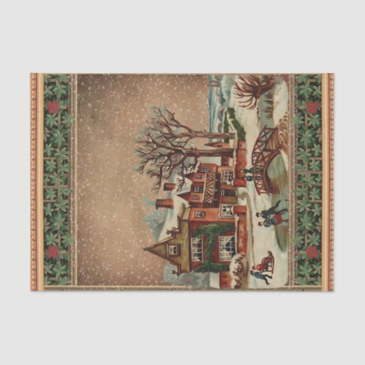 冬のビクトリアンスケートで滑るとそり 薄葉紙 (正面)