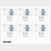 冬のビジネスにかわいい雪だるまの写真 スクエアシール (シート)