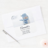 冬のビジネスにかわいい雪だるまの写真 スクエアシール (封筒)