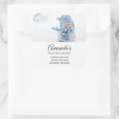 冬のビジネスにかわいい雪だるまの写真 スクエアシール (バッグ)