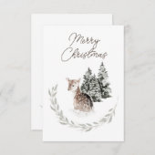 冬のビジネスのクリスマスに子犬 エンクロージャーカード (正面/裏面)