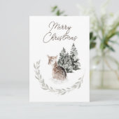 冬のビジネスのクリスマスに子犬 エンクロージャーカード (スタンド正面)