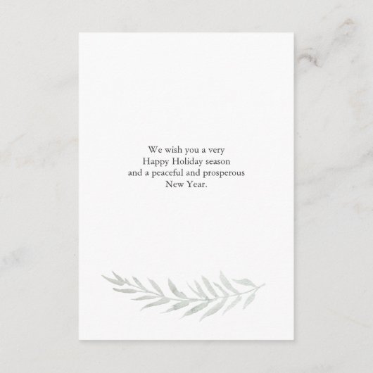 冬のビジネスのクリスマスに子犬 エンクロージャーカード (裏面)