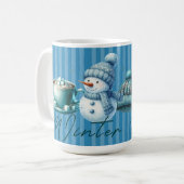 冬のビベス雪だるまブーツ季節 コーヒーマグカップ (正面左)