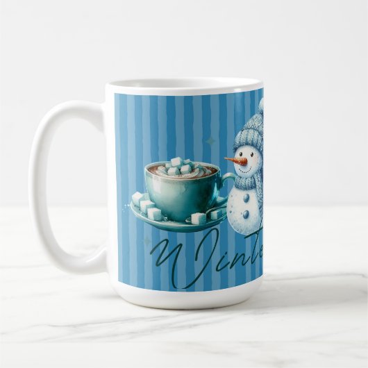冬のビベス雪だるまブーツ季節 コーヒーマグカップ (左)