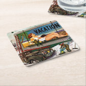 冬のビルボード画家：Stevan Dohanos著 スクエアペーパーコースター (アングル)